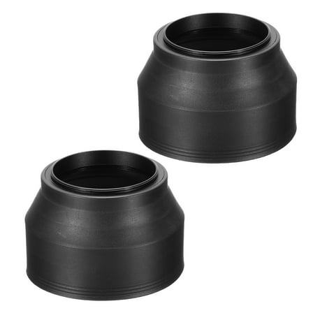 Uxcell 49mm Camera Lens Hood, 2Pcs Rubber Collapsible Lens Protector, Black
