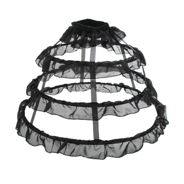 Crinolina de Enagua de 4 Aros, Miriñaque para Boda, Aros Ajustable Negro Soledad Aro vestido de boda