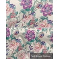 thumbnail image 6 of Purple Pink Floral Kitchen Valances for Windows Farmhouse Linen Window Valance Curtain for Living Room Window Treatment Vintage Farmhouse Botanical Flowers Valance Rod Pocket Topper, 60 x 18 Inch, 6 of 6