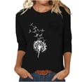 thumbnail image 2 of Jewelreauty Women Tunic Tops Elbow Length Round Neck Floral T-Shirts Summer Casual Basic Tee, 2 of 5