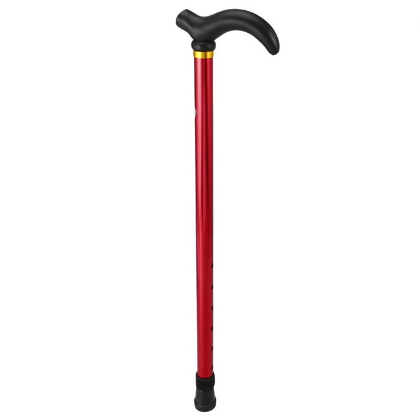 Aluminum Alloy Retractable Walking Stick 2 Section Telescopic Adjustable  Height Cane Anti-skid Walking Stick for Old People (Red)