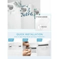 thumbnail image 5 of No Hook Shower Curtain with Snap in Liner,Ocean Coral Seashell Marine Life Waterproof Bath Curtain Double Layers with See Through Top Window,Teal White Hotel Shower Curtains 72x72in, 5 of 9
