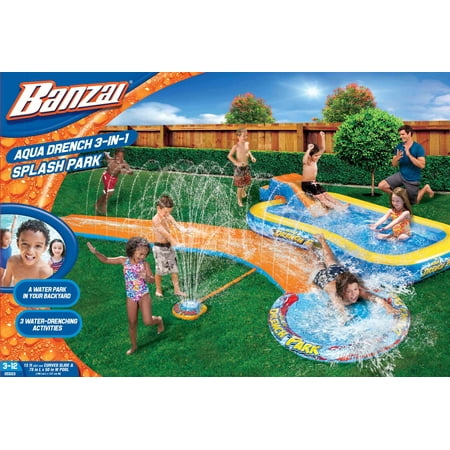 Banzai Aqua Drench 3 In 1 Splash Park Walmart Com