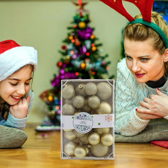 Clear Glitter Hanging Shatterproof Baubles for Decoration