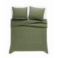 thumbnail image 5 of Brooklyn Loom Diamond Stiched Prewashed 100% Cotton Green 3-Piece Full/Queen Quilt Set, Solid Casual themed, Adult Bedding, OEKO-TEX Certified, 5 of 10