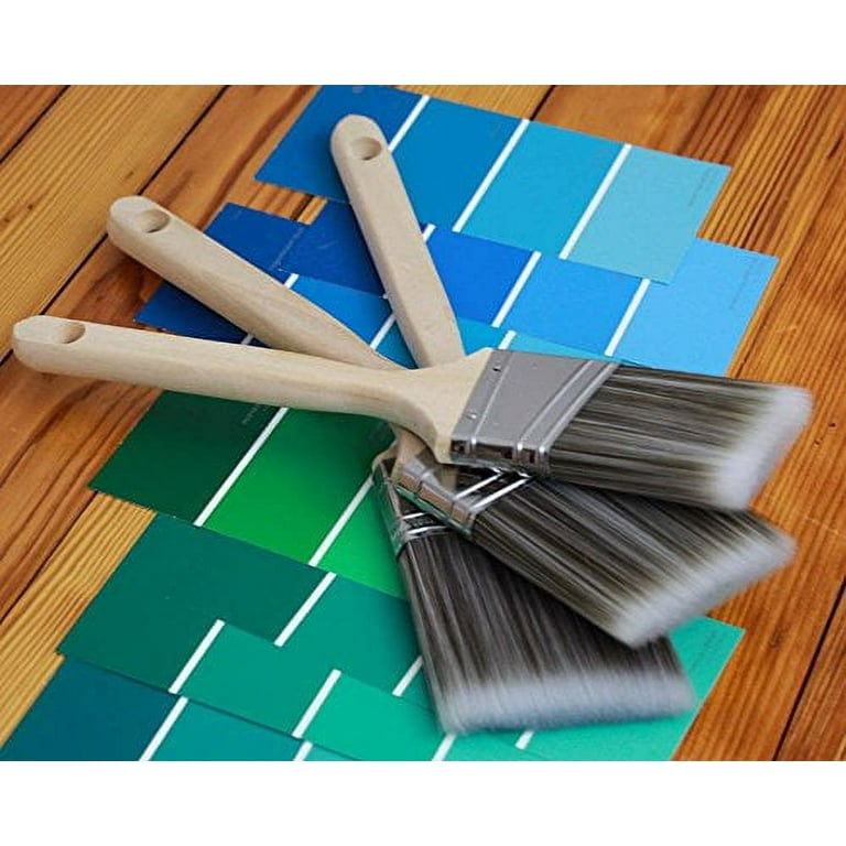 Pro Grade Home Wall / Trim House Paint Brush Set - for Cabinet Decks Fences  Interior Exterior & Commercial Paintbrush