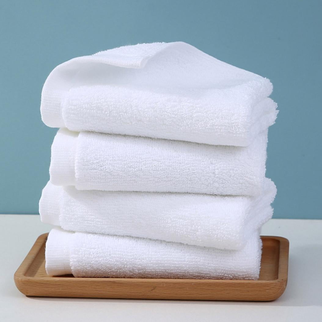 LYCAQL 24PCS Washcloth for Bathroom Kitchen, White Square Towel Pure Cotton Hotel Catering Aviation Disposable Hand Towel Hotel Food Hot Pot Restaurant Small Towel