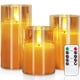 thumbnail image 1 of Velas sin llama Homemory de cristal ámbar con mando a distancia, 1 of 7