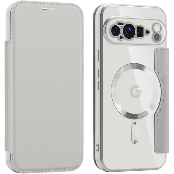 MYKOMI Wallet Case for Google Pixel 10 Pro XL with Card Holder, Stylish Shockproof PU Leather Magnetic Business RFID Blocking Flip Clear Case Cover for Google Pixel 10 Pro XL