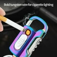 thumbnail image 4 of HLONK Electronic Rechargeable Lighter， Electric Lighter， Transparent Double Lighter LED Power Display Type-C Rechargeable Lighter Outdoor Windproof Blue, 4 of 6