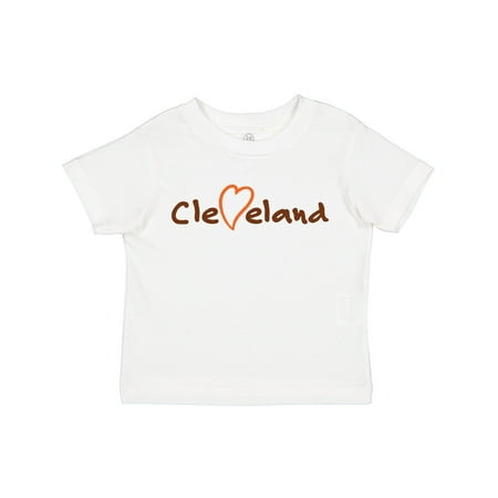 

Inktastic Cleveland Heart Handwriting Orange Gift Toddler Boy or Toddler Girl T-Shirt