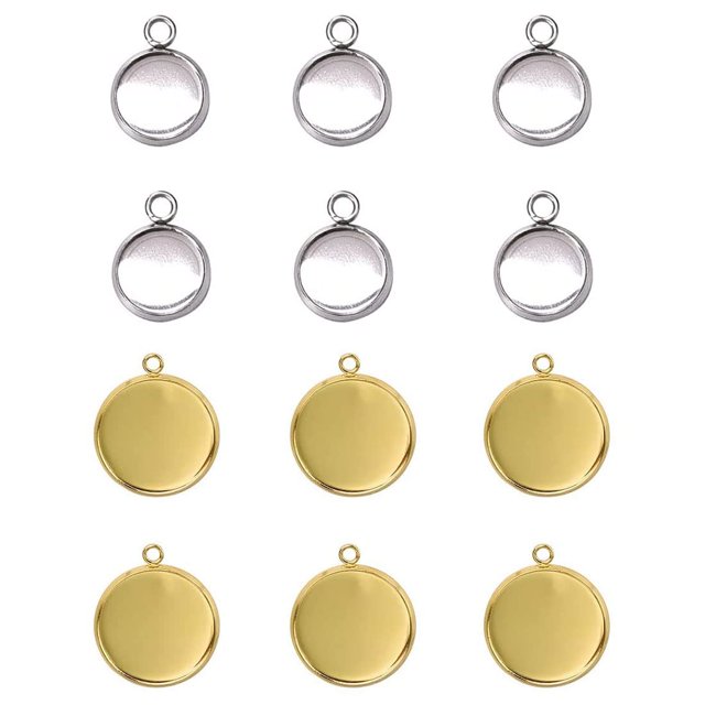 Bandejas colgantes de Jewelry Finding LANBEIDE, 10 mm, plateadas, 16 mm, doradas