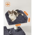 thumbnail image 3 of Árbol para Gatos de 137,7 cm, 4 Postes Rascadores, 2 Pompones, 1 Hamaca, 2 Plataformas, 1 Cueva, Gris Ahumado, 3 of 9