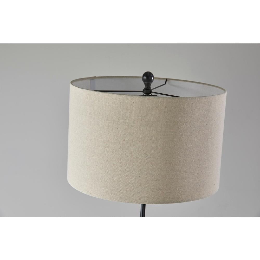 Adesso Barton Floor Lamp Antique Bronze Oatmeal Linen