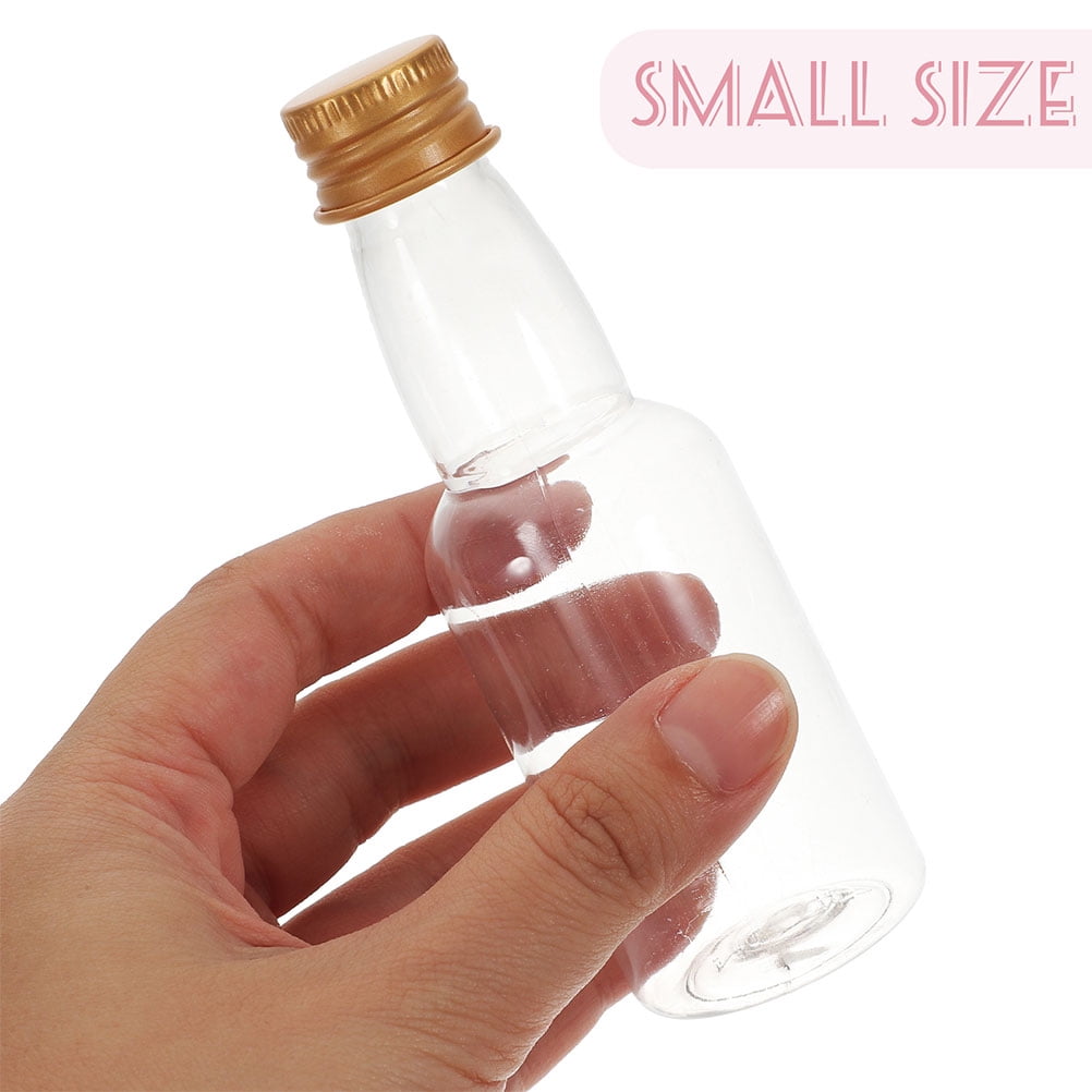 HOMEMAXS 50pcs Mini Liquor Bottles Plastic Small Juice Bottles Empty Mini Alcohol Bottles