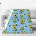 thumbnail image 4 of Salouo Sunflowers And Bees Print Bed Blankets,Flannel Blanket Comfortable Air Conditioning Blanket Lightweight Blanket for Sofa Bed Travel & Couch -80"x60", 4 of 8