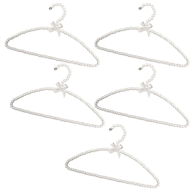 5 Piezas 39cm Perla con Percha de Ropa para proteger Pantalón Pantalones Titular para Adultos Gloria Percha con cuentas de perlas