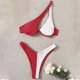 thumbnail image 4 of Traje de baño para mujer, bikini de dos piezas con hombros descubiertos y soporte de acero, color liso, trajes de baño para mujer, conjuntos de bikini para mujer, trajes de baño de bikini para mujer, 4 of 7