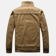 thumbnail image 4 of YLSDY Men's Winter Jacket Basic Stand Collar Cargo Flight Jacket Varsity Jacket Outdoor Hikking Scooter Bomber Coat 2025 Fashion Khaki XL, 4 of 5