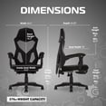 thumbnail image 5 of Gamer Gear Gaming Office Chair with Extendable Leg Rest, Black Fabric Upholstery, 5 of 15
