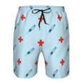 thumbnail image 3 of Fotbe Syringe And Red Cross Trajes de Baño Estampados para Hombre, Shorts de Verano de Secado Rápido, Ropa de Playa, Bañadores-Medium, 3 of 6