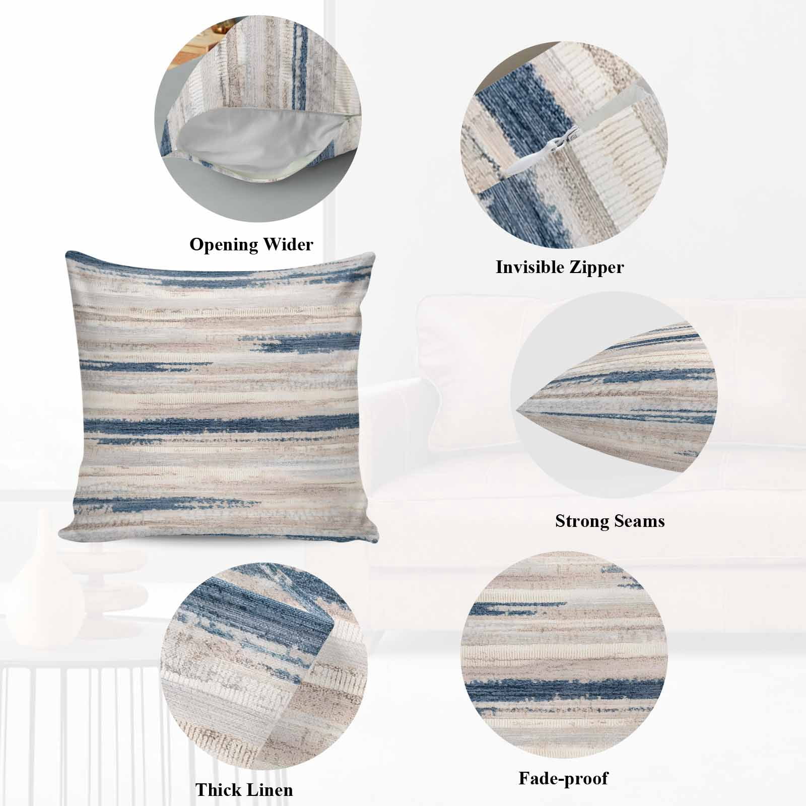 Decorative Throw Pillow Covers 16x16 Inch Set of 2 Line Texture Home Decor Pillow Cases for Couch, Modern Art Cushion Case for Living Room Bedroom Bed Car Chair