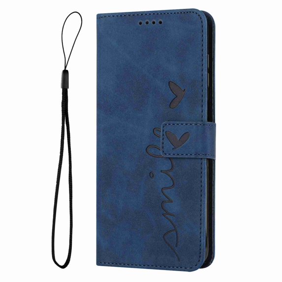 Allytech For Samsung Galaxy A53 5G Wallet Case, Magnetic PU Leather ID Cash Credit Card Slots Heart Pattern Clover Kickstand with Wrist Strap For Samsung A53 5G, Blue