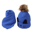 thumbnail image 1 of Esquirla Ensemble Chapeau Foulard d'Hiver pour Bébé Fille Tricoté Chaud Bleu, 1 of 8