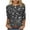 #375-Dark Gray, variant on ICHUANYI 3/4 Sleeve Shirts for Women Spring Printed Crewneck Casual Fashionable Tops Loose Three Quarter Length Blouses