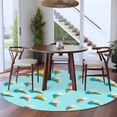 thumbnail image 4 of Blue Ice Cream Large Area Rugs for Bedroom Living Room, Soft Non Slip Carpet Bedside Rug, Summer Colorful Ice Cream Round Floor Cover Kitchen Accent Rug 8' for Dining Room/Office, 4 of 9