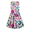 thumbnail image 5 of hengsof Printed Pattern Sleeveless Tank Top Dress for Girls, Cute Casual Crew Neck Tank Top for Everyday Summer Wear, Ages 4 to 14, 5 of 6