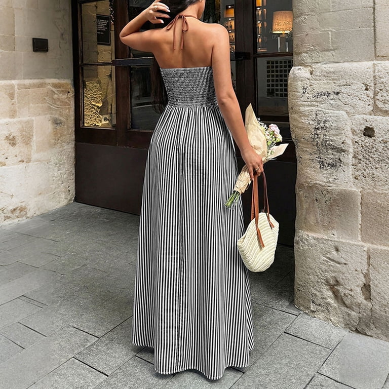 vertical striped maxi dress Phoebe Black Vertical Stripe Knit Maxi Dress