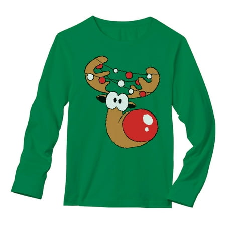 Tstars Mens Christmas Shirts Gift for the Holidays Reindeer Funny Humor Family Holiday Shirts Xmas Party Christmas Gifts for Him Christmas Birthday Long Sleeve Shirt