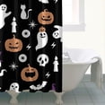thumbnail image 4 of Halloween Ghost Pumpkin Pattern Shower Curtain 84"x72" ,Bathroom Decorative Shower Curtains Set with 12 Hooks,Modern Waterproof Washable Shower Curtain, 4 of 6