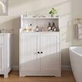 thumbnail image 3 of 40" H Bathroom Storage Cabinet, Freestanding Wood Storage Cabinet with 2 Doors & Adjustable Shelves, Perfect for Bathroom, Kitchen, Living Room, White, 3 of 12
