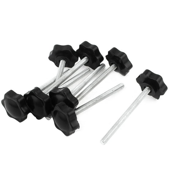 Unique Bargains M6 x 70mm Male Thread 32mm Star Head Dia Screw on Type Clamping Knob 8 Pcs