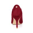 thumbnail image 2 of BLISSFUL STEP Women's Pointed Toe Pull on Stiletto Heels Pumps Burgundy 6.5, 2 of 7
