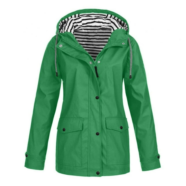Manteau de Pluie Léger pour Femmes Imperméable Actif Extérieur Trench Imperméable avec Capuchon Léger Grande Taille P-5TG