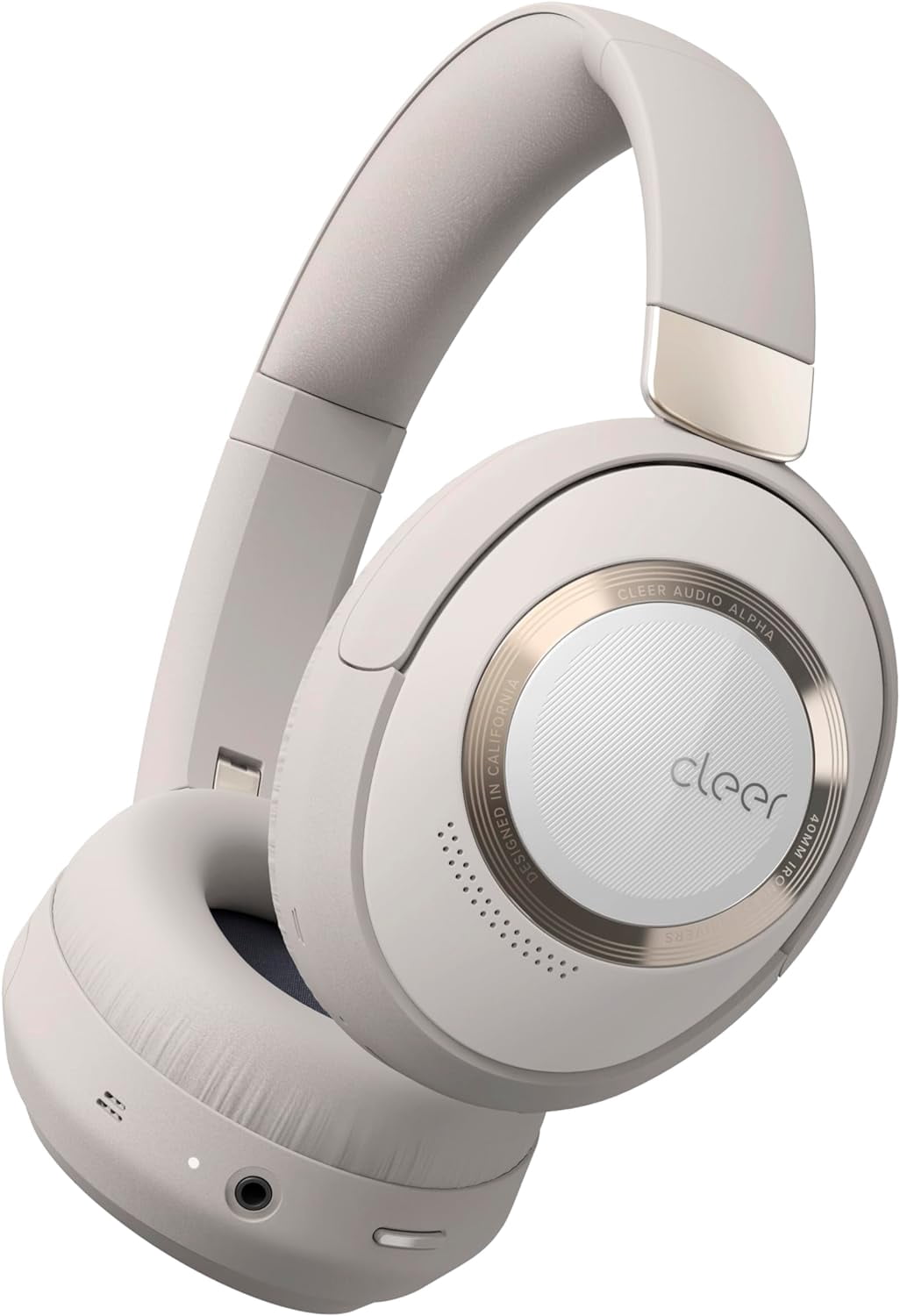 Cleer Audio ALPHA Over-Ear Adaptive ANC Noise-Canceling Bluetooth Headphones with Microphones - Stone