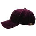 thumbnail image 3 of C.C Unisex Soft Velvet Crushable Blank Adjustable Baseball Cap Hat, Burgundy, 3 of 4