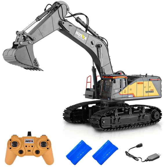 1:14 Scale Remote Control Excavator, 22 Channel 2.4Ghz RC Digger Construction Vehicle with Lights for Age 8  Boys Girls