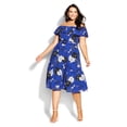 thumbnail image 1 of City Chic Women's Plus Size La Fleur Dress - Blue, 1 of 4