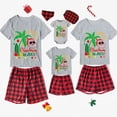thumbnail image 2 of Pijamas familiares a juego de Navidad, conjuntos de Pijamas cortos de Papá Noel en julio, gris, 2 of 3
