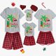thumbnail image 1 of Pijamas familiares a juego de Navidad, conjuntos de Pijamas cortos de Papá Noel en julio, gris, 1 of 3