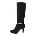 thumbnail image 2 of BURUDANI Women's Knee-High Stiletto Platform Pointed-Toe Boots, 2 of 8