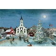 thumbnail image 2 of Cusson, Marie Elaine 18x13 Gold Ornate Wood Framed with Double Matting Museum Art Print Titled - Christmas Scene-Moon, 2 of 4