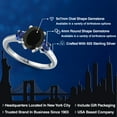 thumbnail image 2 of Gem Stone King 925 Sterling Silver Black Onyx and Blue Created Sapphire Engagement Ring for Women | 2.50 Cttw | Oval 9X7MM | Gemstone December Birthstone | Size 8, 2 of 6