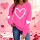 thumbnail image 1 of Xuyuer Valentines Sweatshirts for Women Heart Print Graphic Valentine Sweatshirts Casual Tops, 1 of 9