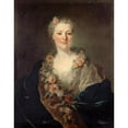 thumbnail image 2 of Louis Tocqué 15x18 Black Ornate Wood Framed Double Matted Museum Art Print Titled - Portrait of Mme Doyen, Born of the Planche, Sister-In-Law of the Doyen Painter (1750), 2 of 5