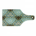 thumbnail image 1 of Ethnic Cutting Board, Classic Tie Dye Effect Batik Motif with Bizarre and Oriental Aesthetic Print, Decorative Tempered Glass Cutting and Serving Board, Wine Bottle Shape, Brown Blue, by Ambesonne, 1 of 1